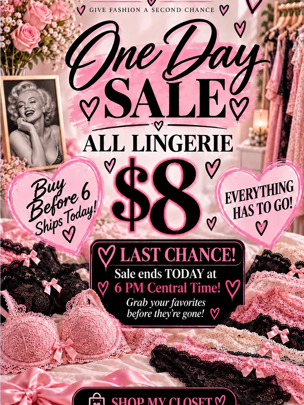 Lace Underwire Bra in Pink